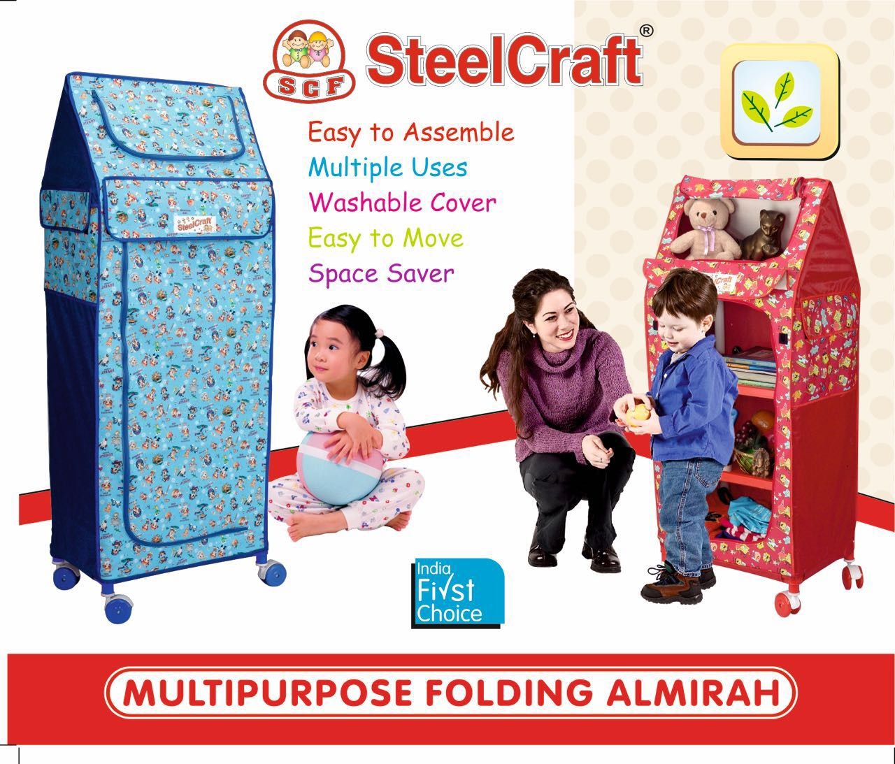 Steelcraft Kids Almirah and Toy Box 5 Shelves – Blue - MRGTOYS