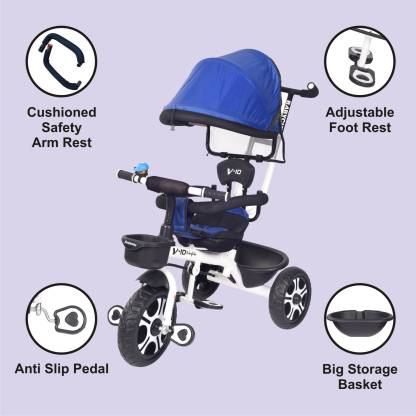 v 10 babycute Cycle for Kids, Plug and Play Baby Tricycle for 2 to 5 Year Old Children (V-10) Tricycle (Blue)