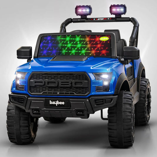 Battery Operated Jeep for Kids, Ride on Toy Kids Car with RGB Windshield Light & Music | Electric Jeep Battery Car | Baby Big Car for Kids to Drive 3 to 8 Years Boys Girls