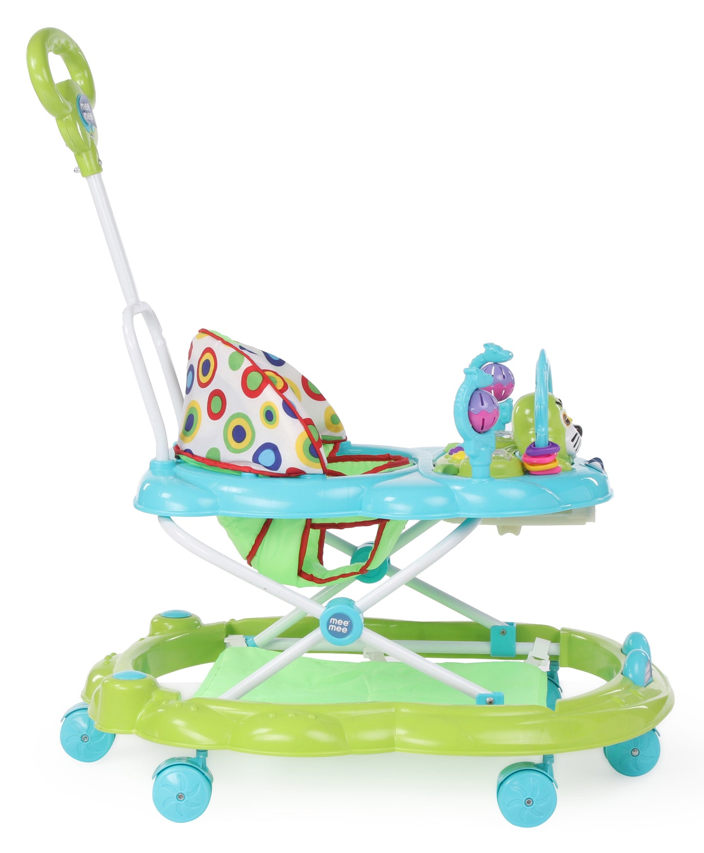 Mee Mee Baby Walker with Musical Activity Tray and Parental Handle - Blue