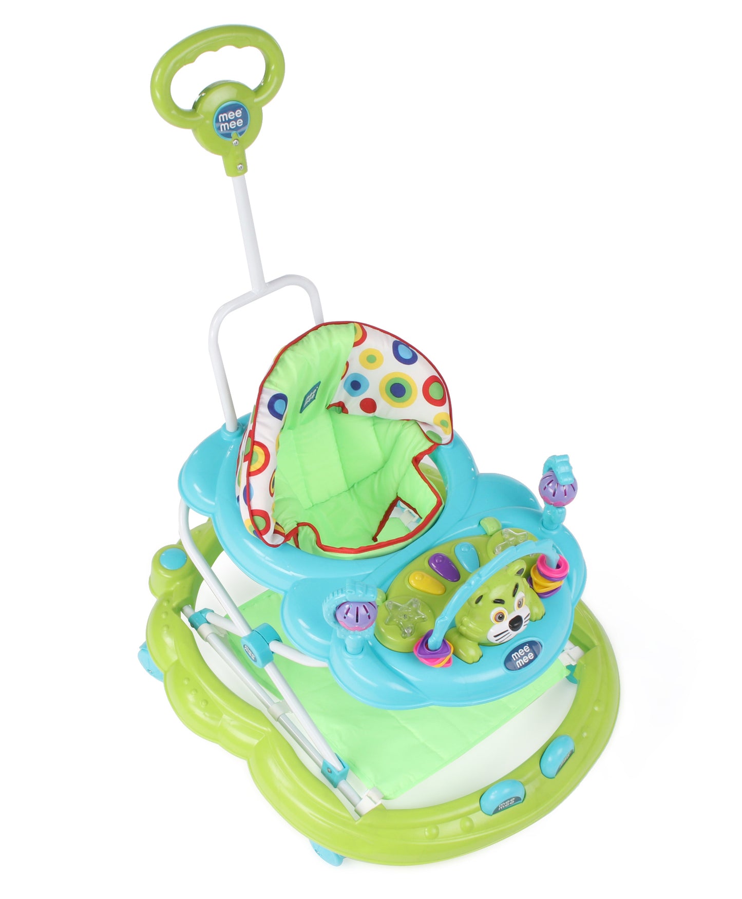 Mee Mee Baby Walker with Musical Activity Tray and Parental Handle - Blue