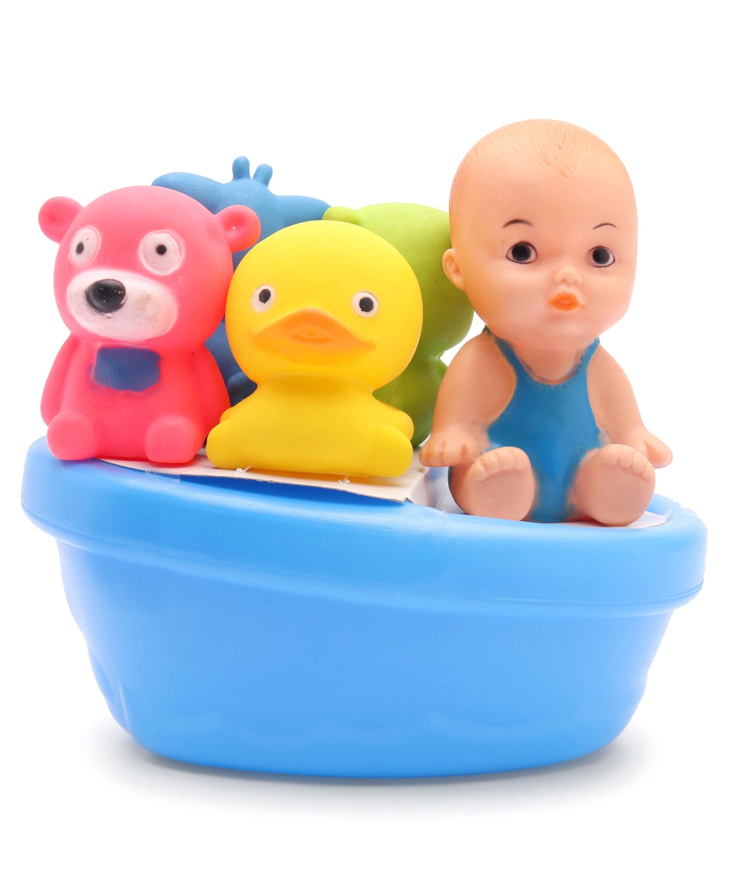Ratnas Squeezy Baby & Animal Bath Toys Pack of 5 (Color & Print May Vary)