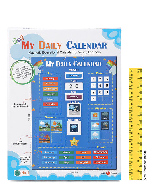 Ekta 2 in 1 My Daily Magnetic Calendar - Multicolor