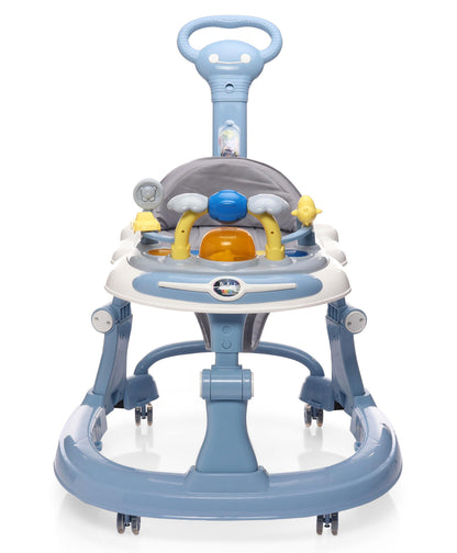 Steelbird Baby Walker with Parental Handle and Toy Bar - Blue