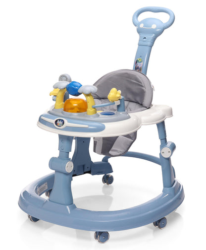 Steelbird Baby Walker with Parental Handle and Toy Bar - Blue