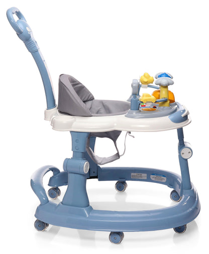 Steelbird Baby Walker with Parental Handle and Toy Bar - Blue