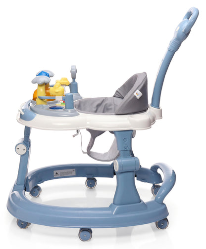 Steelbird Baby Walker with Parental Handle and Toy Bar - Blue