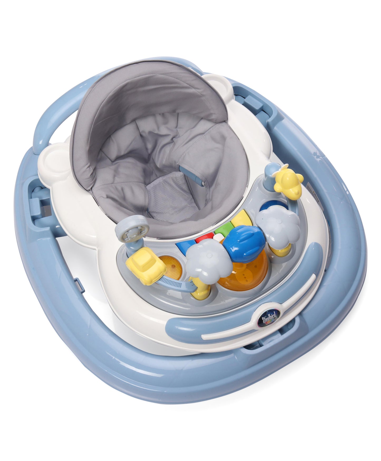 Steelbird Baby Walker with Parental Handle and Toy Bar - Blue