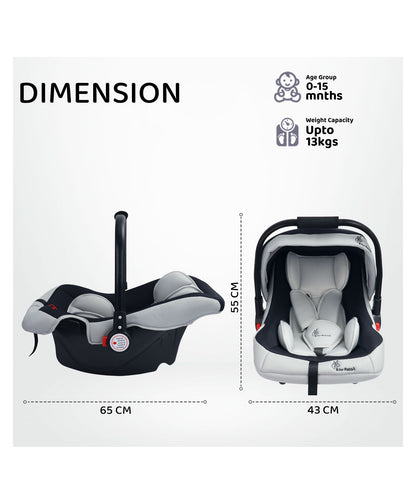 R for Rabbit Baby Gear Cozy Carry Cot-Black Grey(only ahmedabad delivery)