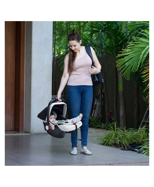R for Rabbit Baby Gear Cozy Carry Cot-Black Grey(only ahmedabad delivery)