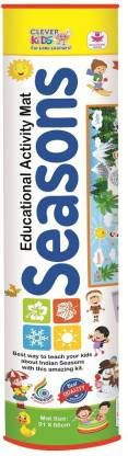 Ratnas Seasons Educational Activity Mat - Multicolor  Seasons Activity Mat ( 91 cms X 66 cms Jumbo Mat) with 12 Both Sides Printed Flash Cards & 25 Different eva Cutouts