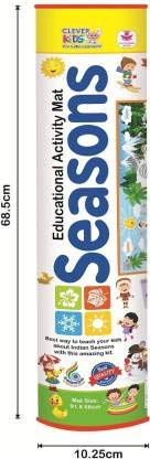 Ratnas Seasons Educational Activity Mat - Multicolor  Seasons Activity Mat ( 91 cms X 66 cms Jumbo Mat) with 12 Both Sides Printed Flash Cards & 25 Different eva Cutouts