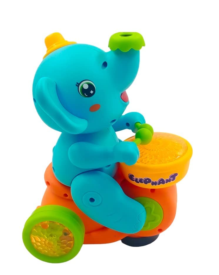 Elephant Musician Toy with Levitation Ball on Nose Along with Dazzling Light Drum Sound Music (Color n design may vary)
