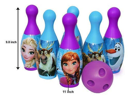 Bowling Game Set for Kids with 6 Pin 1 Ball Sport Toys Gift for Baby Boys Girls Age 3 4 5 6 7 8........12 Years Old. (Frozen Bowling Set)