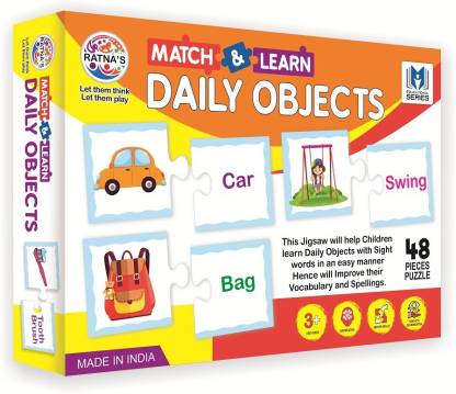 Ratnas Match the Daily Objects Jigsaw puzzle for kids  (48 Pieces)