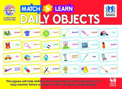 Ratnas Match the Daily Objects Jigsaw puzzle for kids  (48 Pieces)