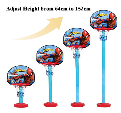 IToys Marvel Spiderman shooting champ basket ball set, standing basket ball for growing kids, 3Y+(Multicolour)