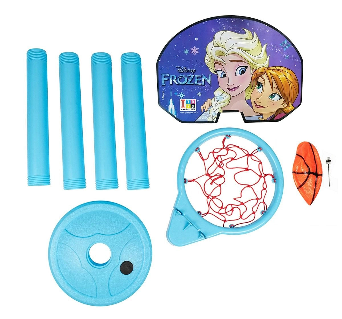 IToys Disney Frozen shooting champ basket ball set, standing basket ball for growing kids, 3Y+(Multicolour)