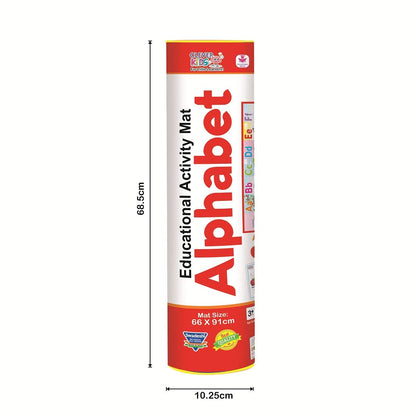 RATNA'S Clever Kids Educational Alphabet Activity mat ( 91 cms x 66 cms Jumbo mat) with 13 Both Sides Printed Flash Cards & 26 Transport Vehicle eva Cutouts with Velcro.- Multi Color