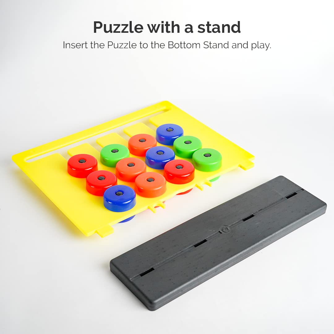 RATNA'S Colour Challenge Montessori Slide & Match Puzzles - Brain Game for Kids | Fun and Colourful Pattern Making Activity Toys | Early Development and Learning Kids Toys for 3+ Years