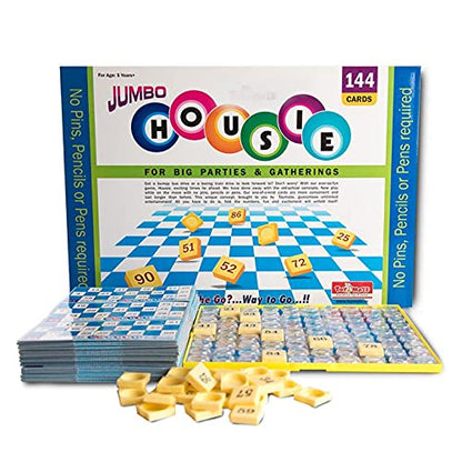 Housie Jumbo - 144 Tickets Fun Multicolour Board Game for Kids - (Age Group : 3-15 Years)