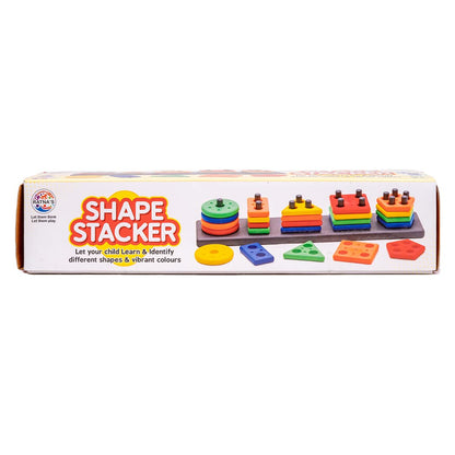 Ratna's Shape Stacker Geometric Blocks Stacker Shape Sorter Column Puzzle Stacking Set for Kids