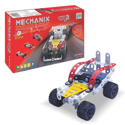 MECHANIX Racing Cars Series, 155 Pieces in The Game, Can Make 15 Different Racing Cars Models, Made in India Game, for 7+ Years of Kids