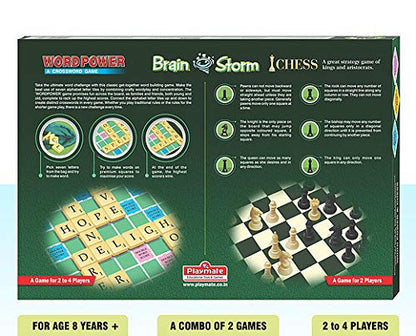 Toymate Brain Storm- Combo of Chess and Scrabble WordPower Crossword Game Board for Kids n Adults
