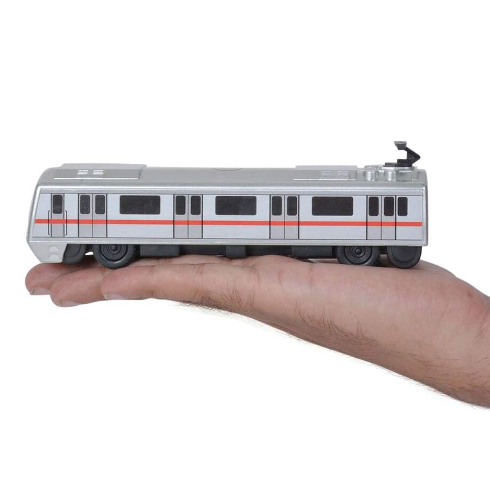 Centy Toys Plastic Pull Back Metro Train, Number Of Pieces: 1, Silver - MRGTOYS