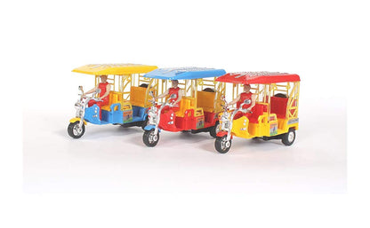 Centy Toys e Rickshaw with Realistic Design 3 Wheels Realistic Tail Lights- Pull Back Action a Quality, Made in India Product Yellow - MRGTOYS