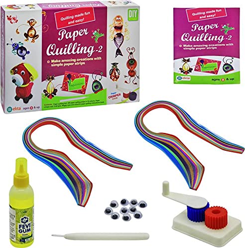 Ekta Paper Quilling Set (200 Strips in 10 Colors)