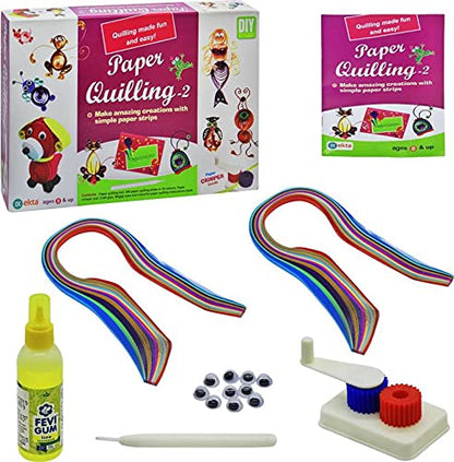Ekta Paper Quilling Set (200 Strips in 10 Colors)