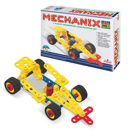 Mechanix Cars-2, Plastic Series, 81 Pieces in The Game, Can Make 7 Different Models, Made in India Game, for 3+ Years of Kids - MRGTOYS