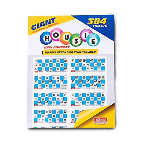 Toymate Housie Giant 384 Foldable Tickets- No Pins or Pencils Required