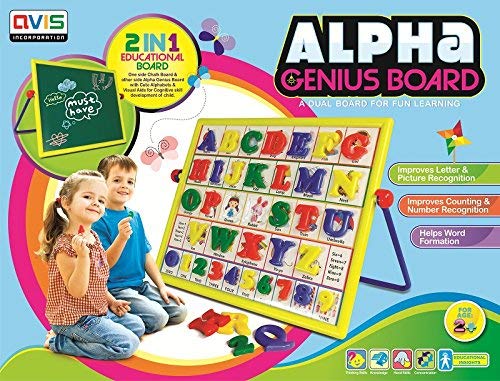 Ratna's Alpha Genius Board 2 in 1 Educational 2 in 1 Writing Board for Kids