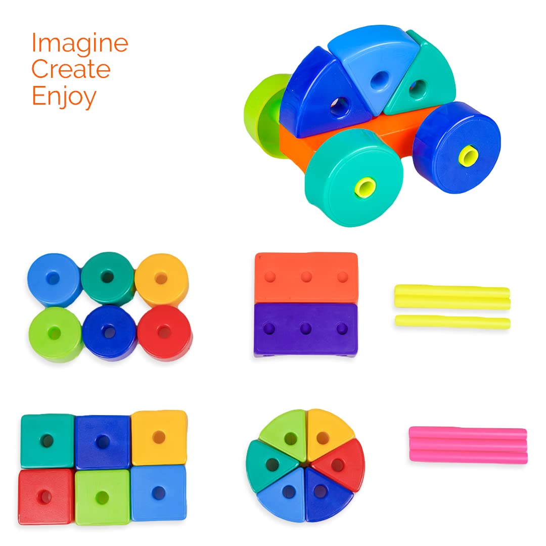 RATNA'S Building Block Toys for Kids.Age(2 to 6) Multicolour (Active Blocks Junior)