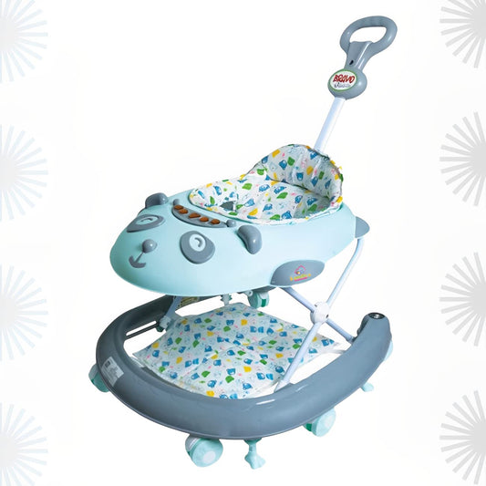 Baby Walker for Kids, Kids Walker with 3 Position Adjustable Height | Walker for Baby with Music, Activity Walker for Babies 6-18 Months (Green & Grey) - MRGTOYS