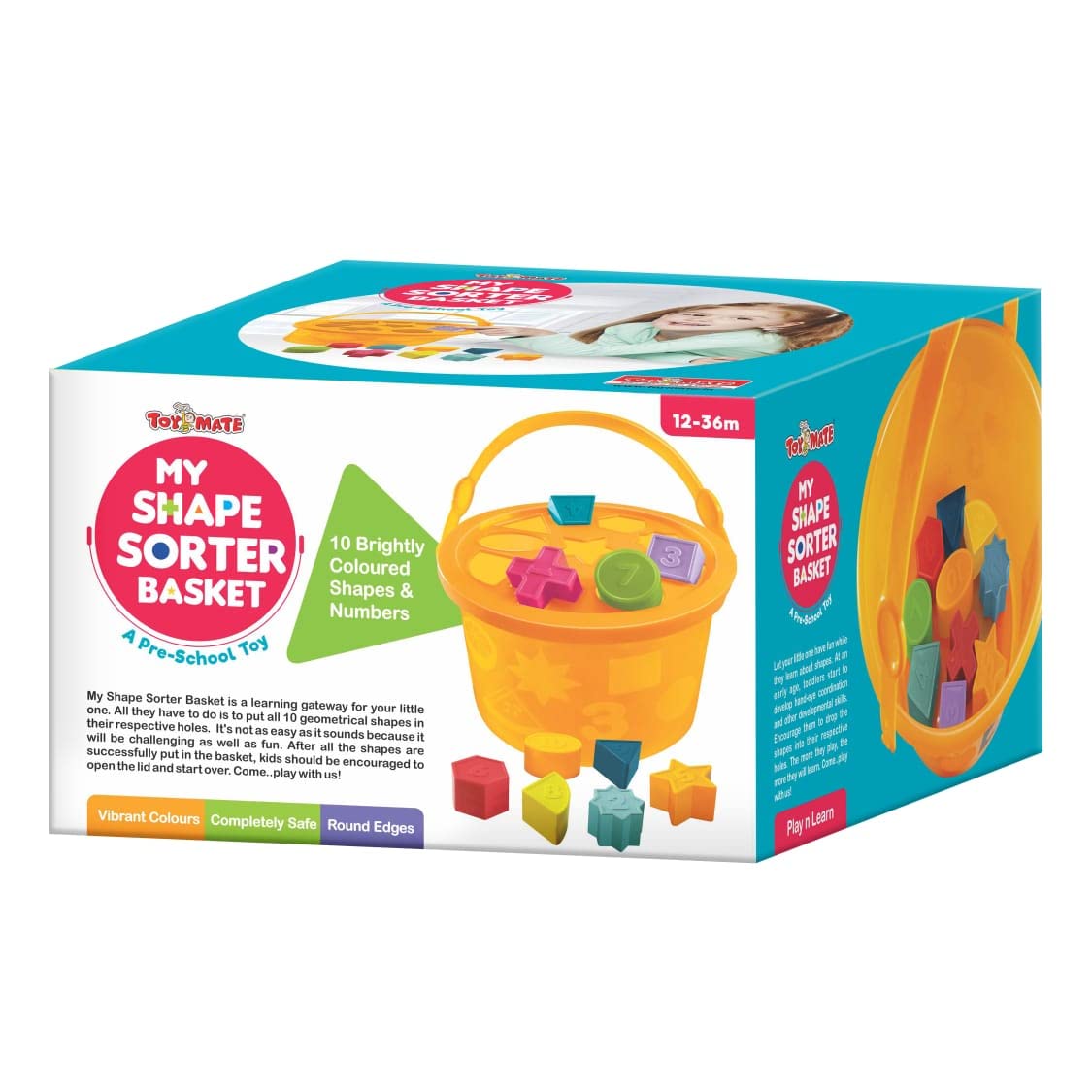 toymate My Shape SORTER Basket- A Pre School Toy with 10 Shapes & Colours- for Age 2 Years & Above.