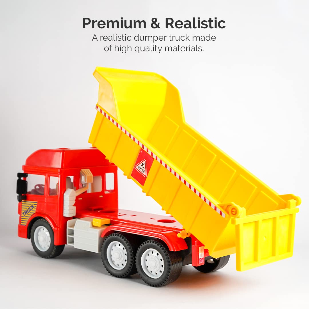RATNA'S My First Wheels Dumper Truck | Friction Powered Big Size Plastic Toy Vehicle for Kids