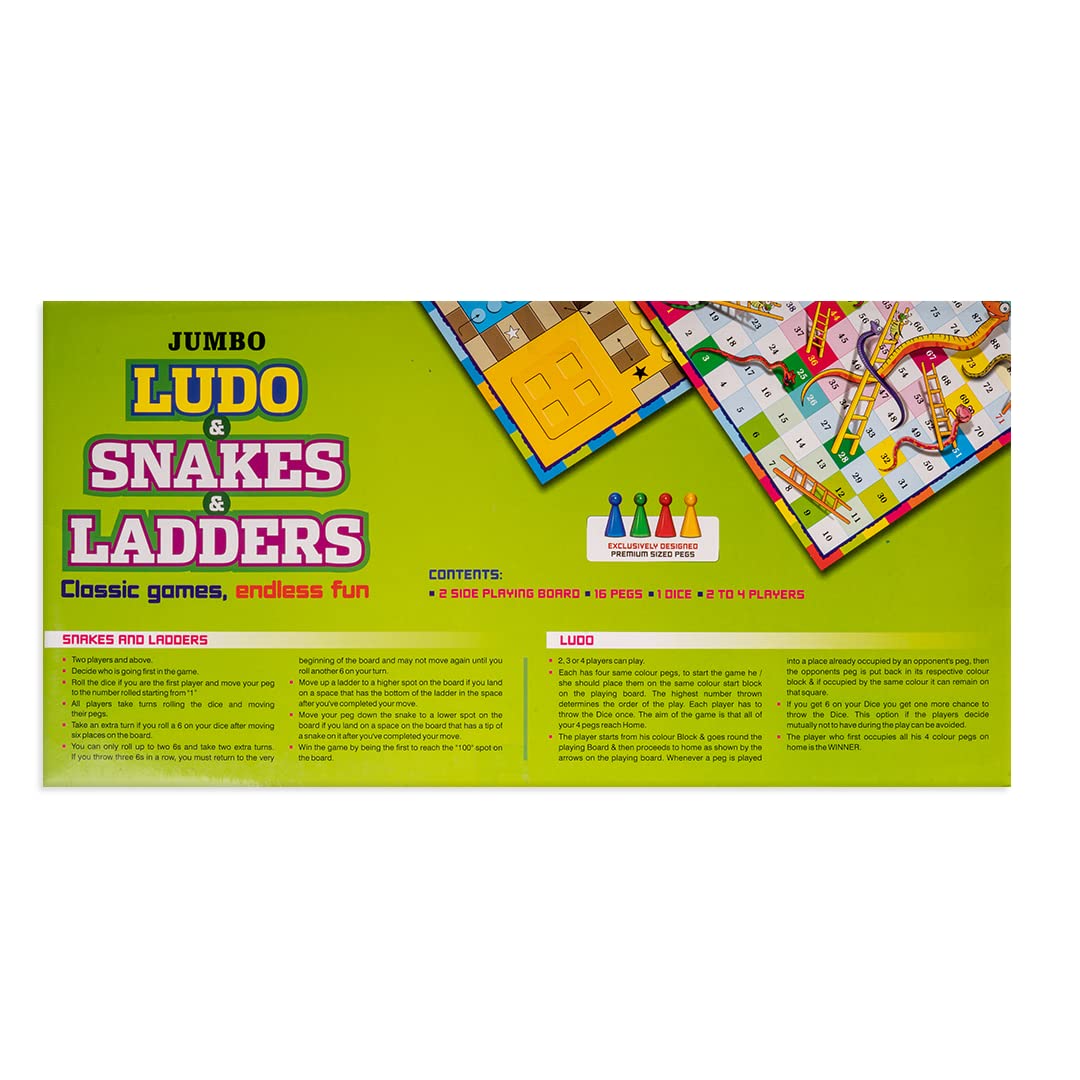 Toysbox Ludo and Snakes & Ladders Jumbo Classic Board Game to Play with Kids and Adults