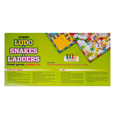 Toysbox Ludo and Snakes & Ladders Jumbo Classic Board Game to Play with Kids and Adults