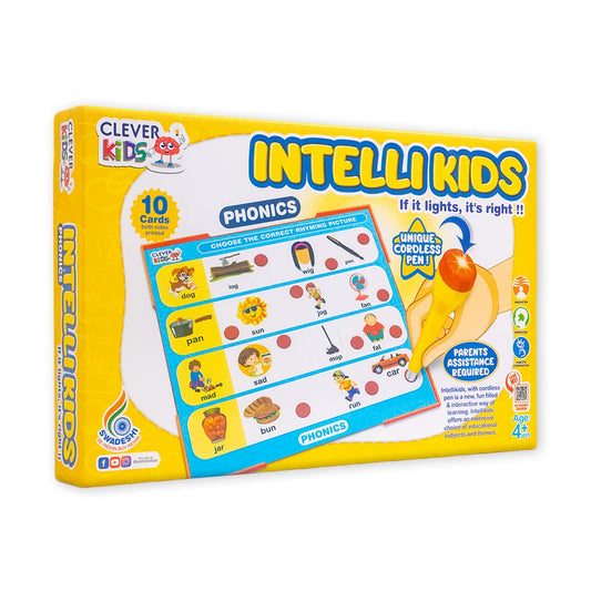 Ratna's Intellikids Phonics A Perfect Electro Game. 10 Double Sided Printed Cards. If it Lights its Right. A Fun Way to Learn Phonics