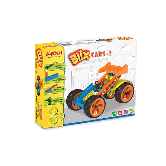 BLIX - Cars - 2 DIY, Educational, Learning, Stem, Building and Construction Toys