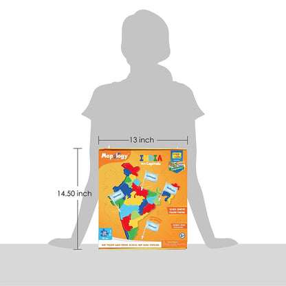 Imagimake Mapology India with State Capitals - Educational Toy and Learning Aid for Boys and Girls - India Map Puzzle - Jigsaw Puzzle, 25 Pieces GAMES