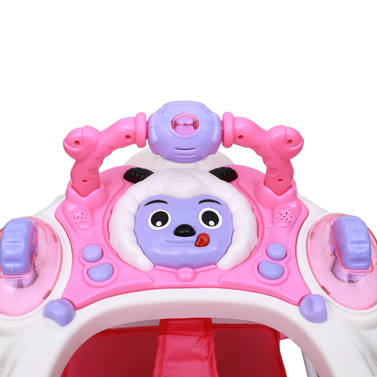 Love Baby Activity Walker for Kids with Canopy Adjustable Height Musical Tray and Light for 6 Months  Kids (Pink) - MRGTOYS