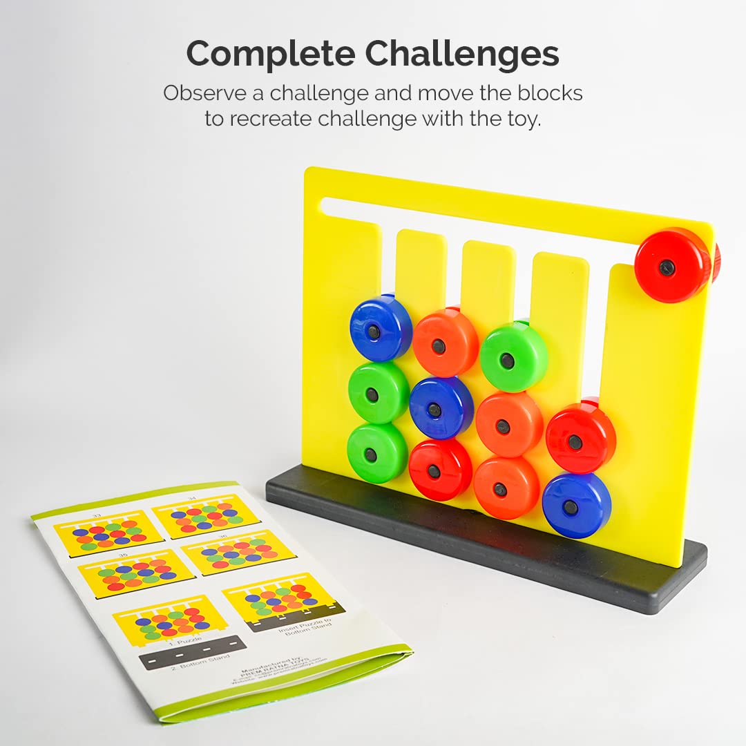RATNA'S Colour Challenge Montessori Slide & Match Puzzles - Brain Game for Kids | Fun and Colourful Pattern Making Activity Toys | Early Development and Learning Kids Toys for 3+ Years