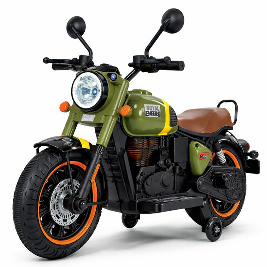 Royal Enfield 12V Battery Operated Ride-On Classic-350 Bike for Kids | Rechargeable Electric Bike with LED Lights