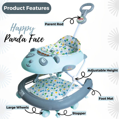 Baby Walker for Kids, Kids Walker with 3 Position Adjustable Height | Walker for Baby with Music, Activity Walker for Babies 6-18 Months (Green & Grey) - MRGTOYS