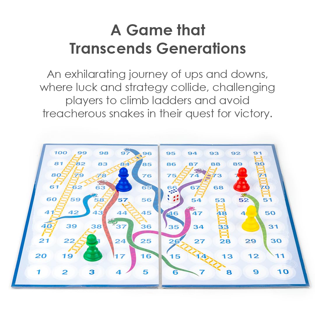 RATNA'S Magnetic Snakes and Ladders with Ludo for Kids and Family Fun
