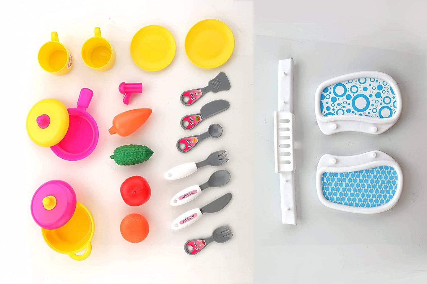 ADITI TOYS Plastic Luxury Kitchen Set Cooking Toy with Briefcase and Accessories || for Age - 3+Years Multicolor (26 pieces)